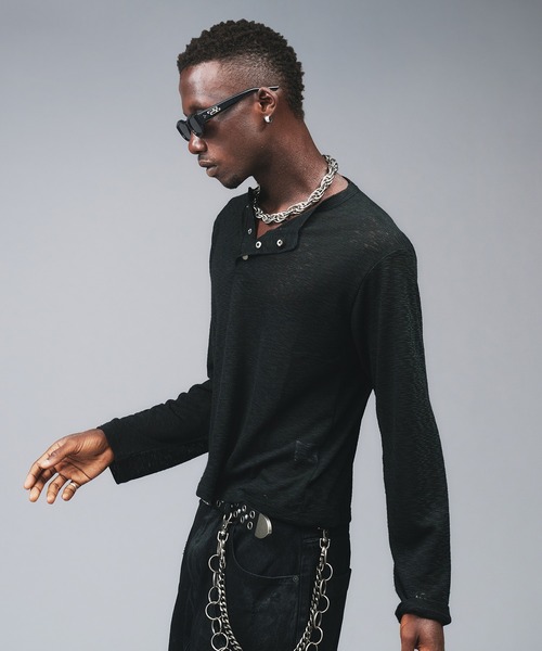 Metal Henryneck Sier Top /メタルヘンリーネックシアートップ（T