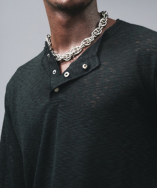 ANDER HUNK（アンダーハンク）の「Metal Henryneck Sier Top /メタルヘンリーネックシアートップ（Tシャツ/カットソー・メンズ・ブラック/カーキ・LARGE/MEDIUM）」の20枚目の写真