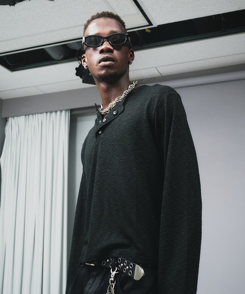 ANDER HUNK（アンダーハンク）の「Metal Henryneck Sier Top /メタルヘンリーネックシアートップ（Tシャツ/カットソー・メンズ・ブラック/カーキ・LARGE/MEDIUM）」の12枚目の写真