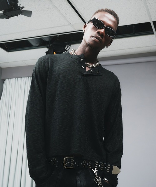 ANDER HUNK（アンダーハンク）の「Metal Henryneck Sier Top /メタルヘンリーネックシアートップ（Tシャツ/カットソー・メンズ・ブラック/カーキ・LARGE/MEDIUM）」の11枚目の写真