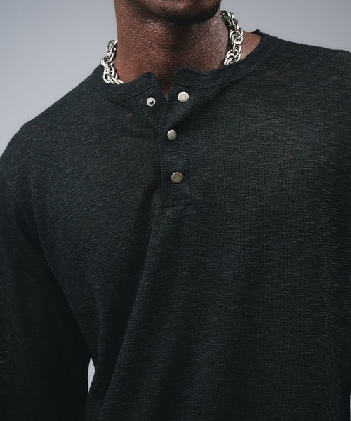 ANDER HUNK（アンダーハンク）の「Metal Henryneck Sier Top /メタルヘンリーネックシアートップ（Tシャツ/カットソー・メンズ・ブラック/カーキ・LARGE/MEDIUM）」の22枚目の写真