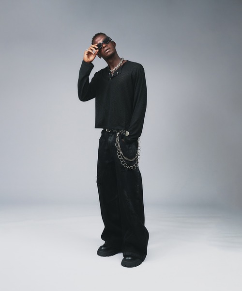 ANDER HUNK（アンダーハンク）の「Metal Henryneck Sier Top /メタルヘンリーネックシアートップ（Tシャツ/カットソー・メンズ・ブラック/カーキ・LARGE/MEDIUM）」の14枚目の写真