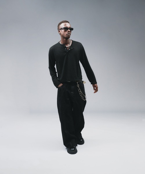 ANDER HUNK（アンダーハンク）の「Metal Henryneck Sier Top /メタルヘンリーネックシアートップ（Tシャツ/カットソー・メンズ・ブラック/カーキ・LARGE/MEDIUM）」の17枚目の写真