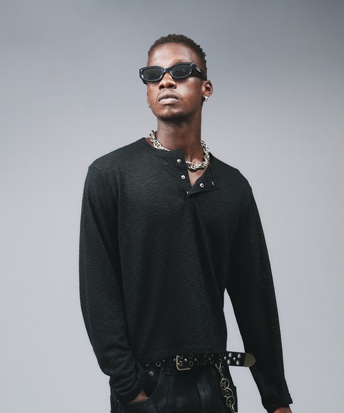 ANDER HUNK（アンダーハンク）の「Metal Henryneck Sier Top /メタルヘンリーネックシアートップ（Tシャツ/カットソー・メンズ・ブラック/カーキ・LARGE/MEDIUM）」の9枚目の写真