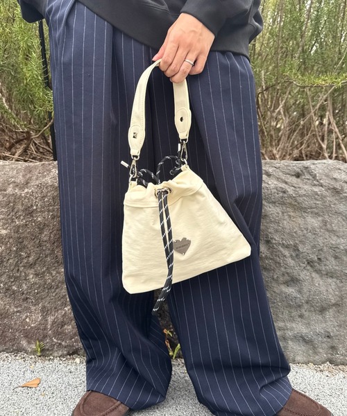 Remember.（リメンバー）の「2wayショルダー巾着バッグ（ショルダーバッグ・メンズ・ブラック/ブルー/ホワイト・FREE）」の20枚目の写真