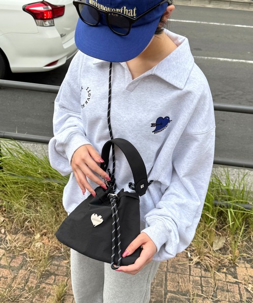 Remember.（リメンバー）の「2wayショルダー巾着バッグ（ショルダーバッグ・メンズ・ブラック/ブルー/ホワイト・FREE）」の5枚目の写真