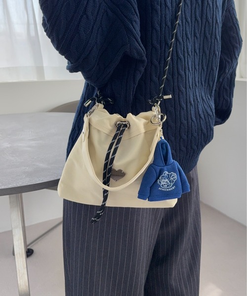 Remember.（リメンバー）の「2wayショルダー巾着バッグ（ショルダーバッグ・メンズ・ブラック/ブルー/ホワイト・FREE）」の21枚目の写真