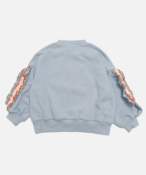 JAM & LINK（ジャムアンドリンク）の「袖フリル 裏毛トレーナー（スウェット・キッズ・ピンク/オートミール/サックスブルー/ライトイエロー・130/120/110/100/160/150/140）」の12枚目の写真