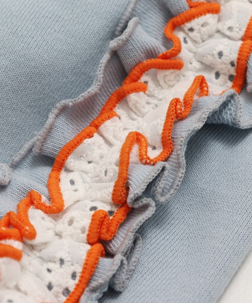 JAM & LINK（ジャムアンドリンク）の「袖フリル 裏毛トレーナー（スウェット・キッズ・ピンク/オートミール/サックスブルー/ライトイエロー・130/120/110/100/160/150/140）」の16枚目の写真