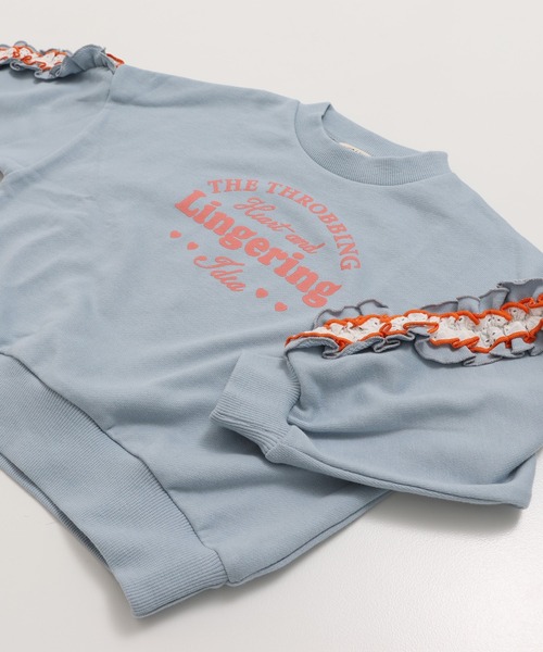 JAM & LINK（ジャムアンドリンク）の「袖フリル 裏毛トレーナー（スウェット・キッズ・ピンク/オートミール/サックスブルー/ライトイエロー・130/120/110/100/160/150/140）」の21枚目の写真