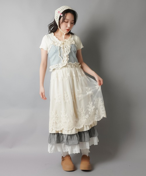 SPINNS（スピンズ）の「ニットバブーシュカ/メッシュ編み（その他ヘアアクセサリー・レディース・アイボリー・ONESIZE）」の8枚目の写真