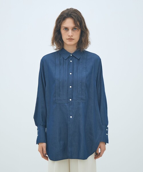 【完売品】MACPHEE｜ミラノリブ チュニックプルオーバー MACPHEE（マカフィー）の「ライトデニム チュニックシャツ（シャツ