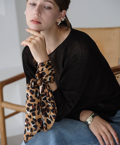 ZAKKA-BOX(ザッカボックス)の「レオパードスカーフ(バンダナ/スカーフ・レディース・グレー系その他/ベージュ系その他・FREE)」の7枚目の写真