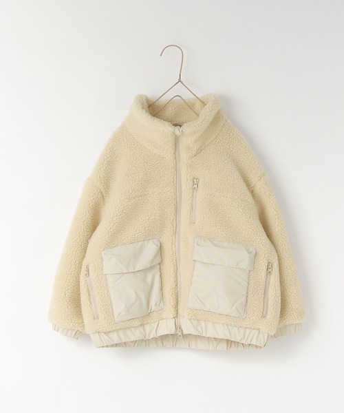LOWRYS FARM（ローリーズファーム）の「エアサーマルボアブルゾン　491287（ブルゾン・キッズ・アイボリー/チャコールグレー/ブラウン・110cm/120cm/130cm/140cm/150cm）」の4枚目の写真