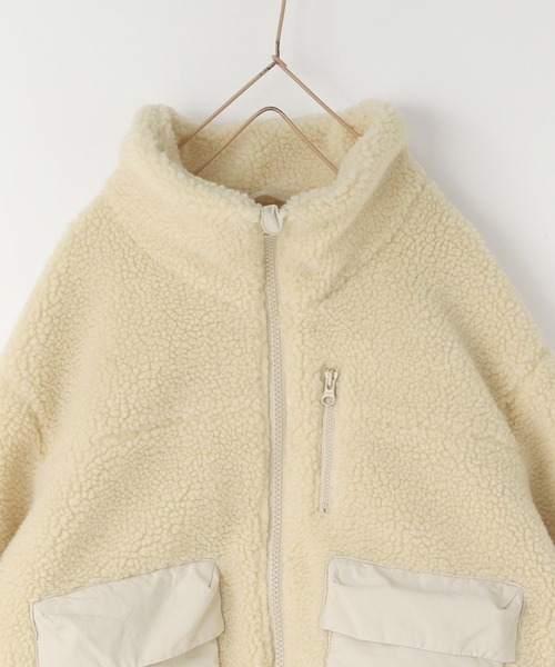 LOWRYS FARM（ローリーズファーム）の「エアサーマルボアブルゾン　491287（ブルゾン・キッズ・アイボリー/チャコールグレー/ブラウン・110cm/120cm/130cm/140cm/150cm）」の5枚目の写真