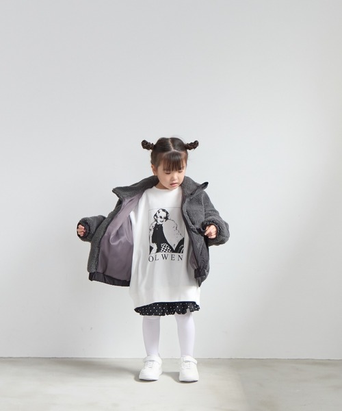 LOWRYS FARM（ローリーズファーム）の「エアサーマルボアブルゾン　491287（ブルゾン・キッズ・アイボリー/チャコールグレー/ブラウン・110cm/120cm/130cm/140cm/150cm）」の22枚目の写真