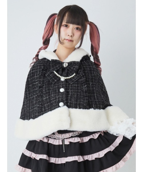 セール】ネコちゃんキラキラツイードポンチョ（ポンチョ）｜Ank Rouge