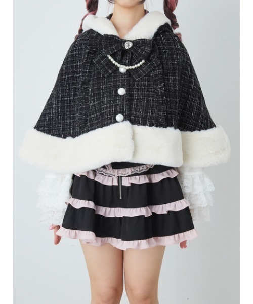 Ank Rouge くまちゃんキラキラツイードポンチョ くまちゃんキラキラツイードポンチョ - Ank Rouge(アンクルージュ)の