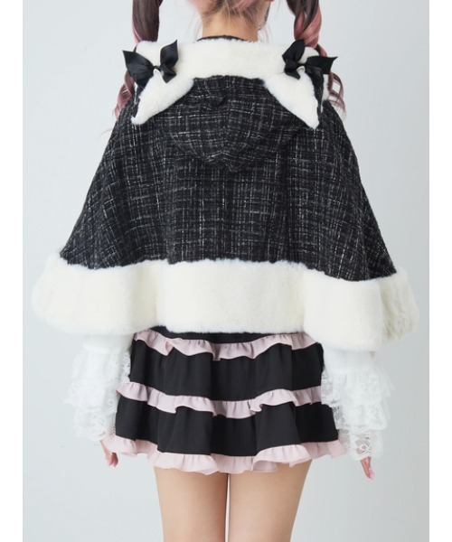 セール】ネコちゃんキラキラツイードポンチョ（ポンチョ）｜Ank Rouge