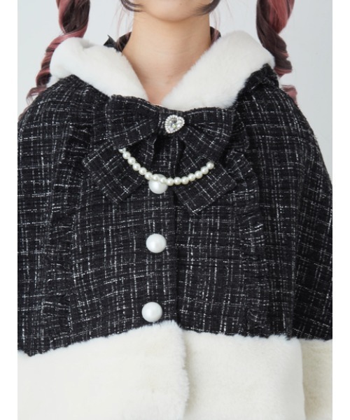 セール】ネコちゃんキラキラツイードポンチョ（ポンチョ）｜Ank Rouge