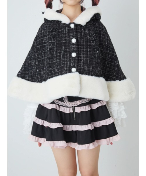 セール】ネコちゃんキラキラツイードポンチョ（ポンチョ）｜Ank Rouge