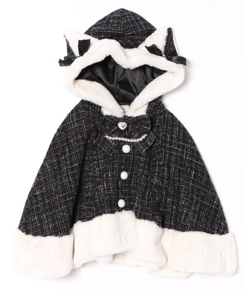 Ank Rouge アンクルージュ くまちゃんキラキラツイードポンチョ くまちゃんキラキラツイードポンチョ - Ank Rouge(アンクルージュ)の