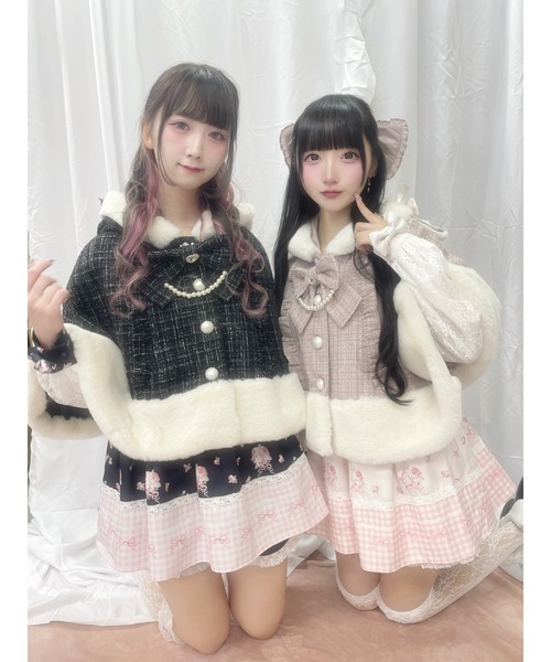 セール】ネコちゃんキラキラツイードポンチョ（ポンチョ）｜Ank Rouge