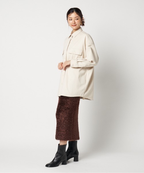 HELIOPOLE(エリオポール)の「GLITTER KNIT SKIRT(スカート・レディース・ブラック/ダークブラウン・38)」の14枚目の写真