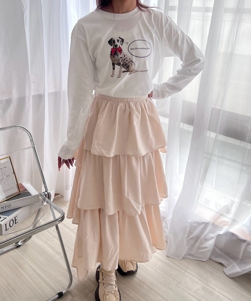 cuorequal(クオレコール)の「ダルメシアンリボンロンT/長袖Tシャツ(Tシャツ/カットソー・レディース・ホワイト・MEDIUM)」の6枚目の写真