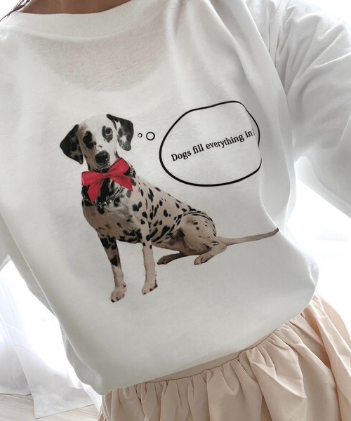 cuorequal(クオレコール)の「ダルメシアンリボンロンT/長袖Tシャツ(Tシャツ/カットソー・レディース・ホワイト・MEDIUM)」の7枚目の写真