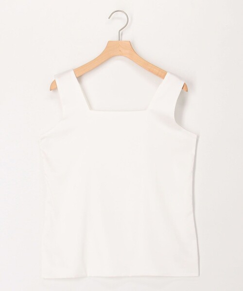 MICO COULIER（ミコクリエ）の「スクエアネックサテンドッキングタンクトップ（Tシャツ/カットソー・レディース・チャコールグレー/オフホワイト/キナリ・38）」の12枚目の写真