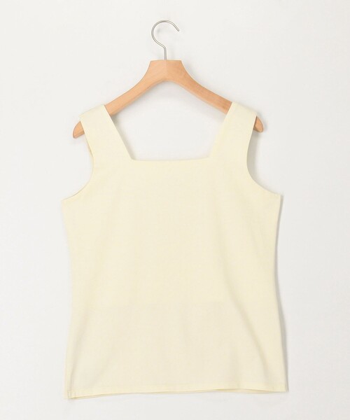 MICO COULIER（ミコクリエ）の「スクエアネックサテンドッキングタンクトップ（Tシャツ/カットソー・レディース・チャコールグレー/オフホワイト/キナリ・38）」の16枚目の写真