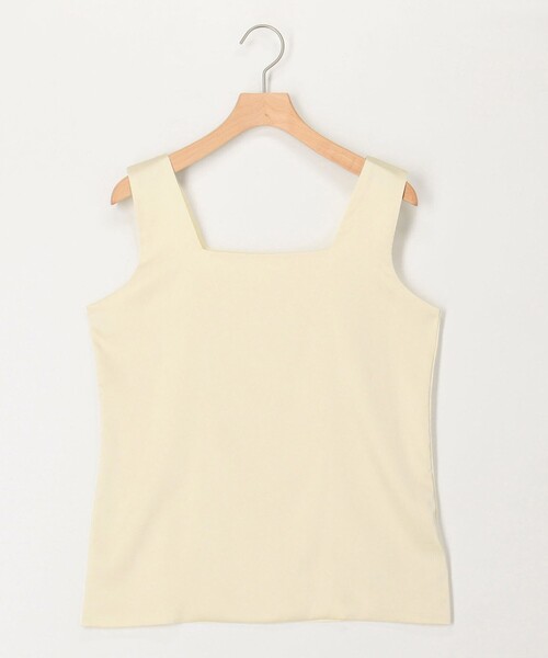 MICO COULIER（ミコクリエ）の「スクエアネックサテンドッキングタンクトップ（Tシャツ/カットソー・レディース・チャコールグレー/オフホワイト/キナリ・38）」の17枚目の写真