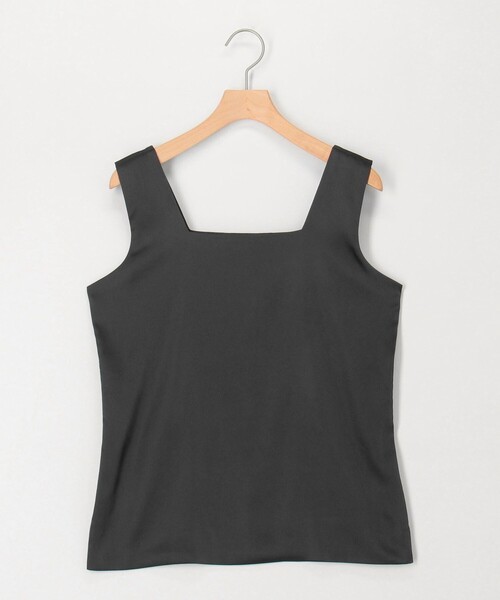 MICO COULIER（ミコクリエ）の「スクエアネックサテンドッキングタンクトップ（Tシャツ/カットソー・レディース・チャコールグレー/オフホワイト/キナリ・38）」の10枚目の写真