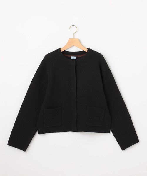 組曲(クミキョク)の「プレーティングニットアウター ジャケット(ノーカラージャケット・レディース・ブラウン系/ブラック系・3/2)」の12枚目の写真