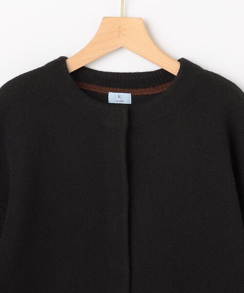 組曲(クミキョク)の「プレーティングニットアウター ジャケット(ノーカラージャケット・レディース・ブラウン系/ブラック系・3/2)」の13枚目の写真
