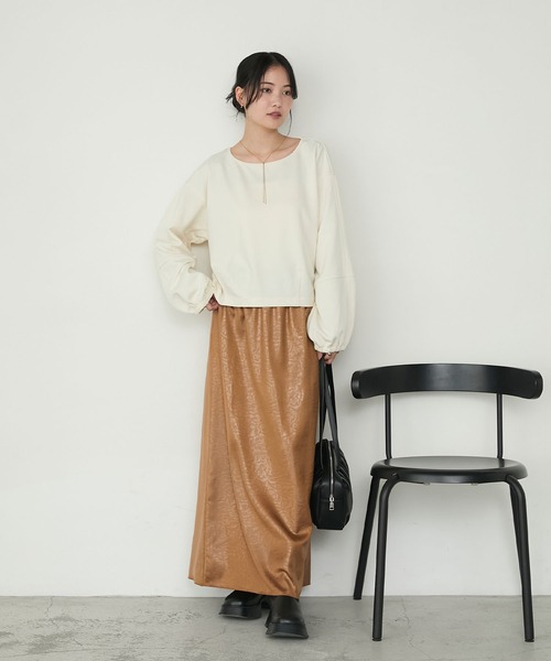 forksy.（フォルクシー）の「【forksy.】モンスターボリュームスリーブ ボートネックダンボールスウェットプルオーバー（スウェット・レディース・ブラック/アイボリー/ライトグレー・FREE）」の12枚目の写真