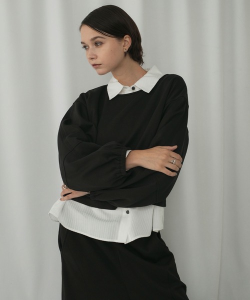 forksy.（フォルクシー）の「【forksy.】モンスターボリュームスリーブ ボートネックダンボールスウェットプルオーバー（スウェット・レディース・ブラック/アイボリー/ライトグレー・FREE）」の20枚目の写真