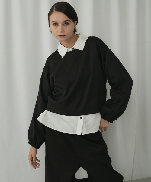 forksy.（フォルクシー）の「【forksy.】モンスターボリュームスリーブ ボートネックダンボールスウェットプルオーバー（スウェット・レディース・ブラック/アイボリー/ライトグレー・FREE）」の7枚目の写真