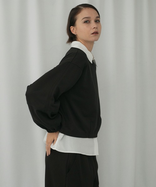 forksy.（フォルクシー）の「【forksy.】モンスターボリュームスリーブ ボートネックダンボールスウェットプルオーバー（スウェット・レディース・ブラック/アイボリー/ライトグレー・FREE）」の9枚目の写真