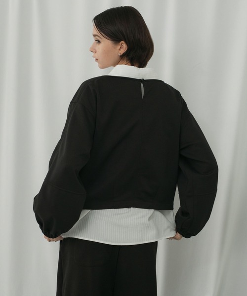 forksy.（フォルクシー）の「【forksy.】モンスターボリュームスリーブ ボートネックダンボールスウェットプルオーバー（スウェット・レディース・ブラック/アイボリー/ライトグレー・FREE）」の5枚目の写真