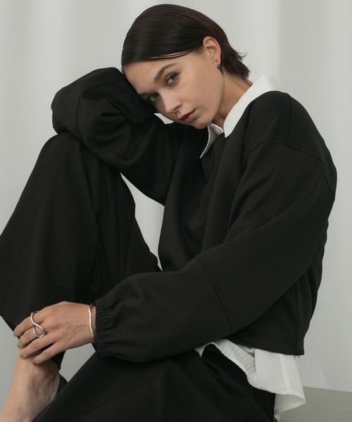 forksy.（フォルクシー）の「【forksy.】モンスターボリュームスリーブ ボートネックダンボールスウェットプルオーバー（スウェット・レディース・ブラック/アイボリー/ライトグレー・FREE）」の13枚目の写真