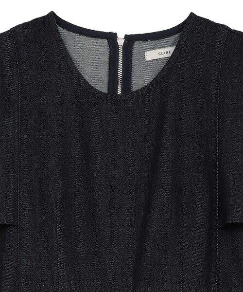 サロペット・オーバーオール・オールインワン CLANE SQUARE SLEEVE ALL IN ONE CLANE/クラネ】SQUARE SLEEVE DENIM ALL IN ONE/スクエア