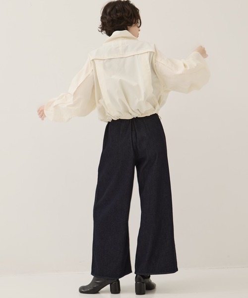 サロペット・オーバーオール・オールインワン CLANE SQUARE SLEEVE DENIM ALL IN ONE CLANE/クラネ】SQUARE SLEEVE DENIM ALL IN ONE/スクエア
