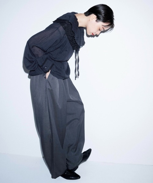 Libra Cue(リブラ キュー)の「Kanoco×Libra Cue レースケープカラーブラウス(シャツ/ブラウス・レディース・ホワイト/ブラック・FREE)」の10枚目の写真