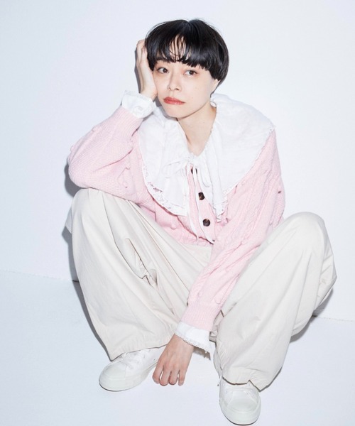 Kanoco×Libra Cue レースケープカラーブラウス（シャツ/ブラウス