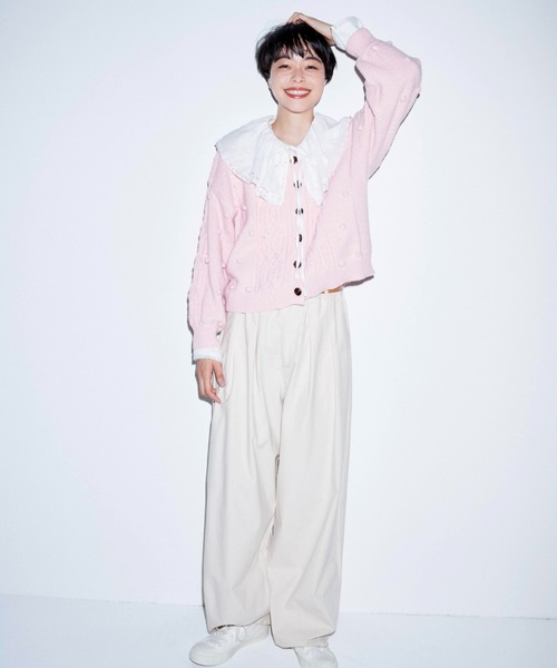 Libra Cue(リブラ キュー)の「Kanoco×Libra Cue レースケープカラーブラウス(シャツ/ブラウス・レディース・ホワイト/ブラック・FREE)」の9枚目の写真