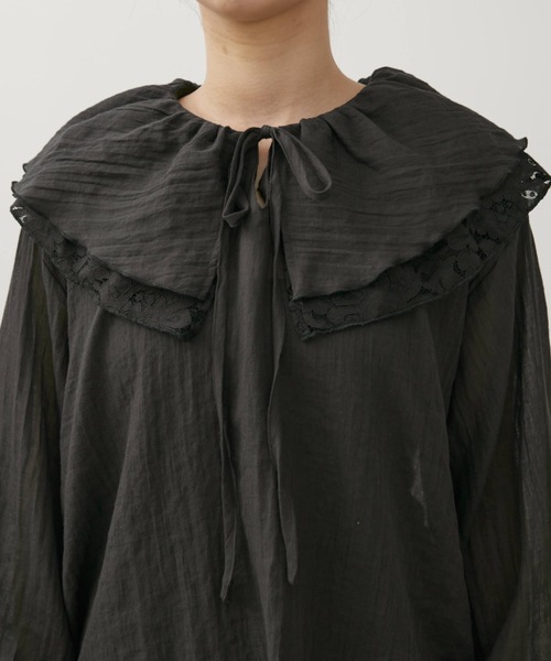 Kanoco×Libra Cue レースケープカラーブラウス（シャツ/ブラウス