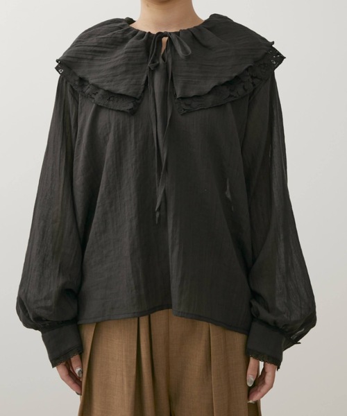 Libra Cue(リブラ キュー)の「Kanoco×Libra Cue レースケープカラーブラウス(シャツ/ブラウス・レディース・ホワイト/ブラック・FREE)」の22枚目の写真