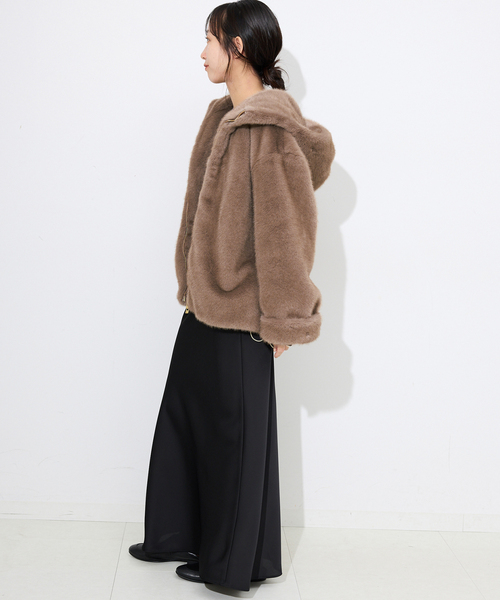 SLOBE IENA（スローブイエナ）の「FAKEファーフードブルゾン（その他アウター・レディース・ベージュ/ブラウン・FREE）」の20枚目の写真